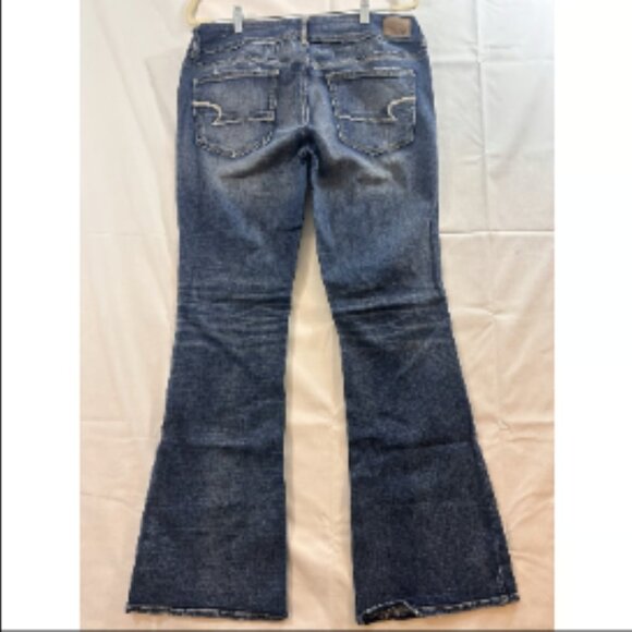 American Eagle Jeans Womens 14 Long Artist Flare Super Stretch Blue - Picture 7 of 12